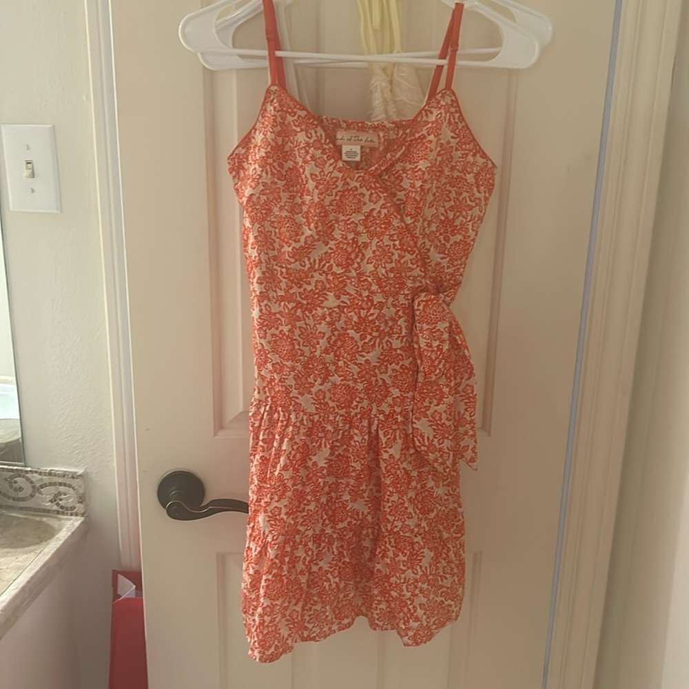 Orange and white summer sundress